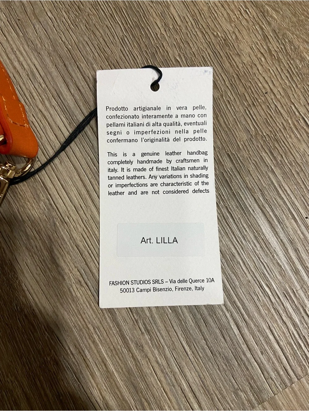 Divina Firenze Women's Orange Leather Crossbody Bag - NWT Made In Italy